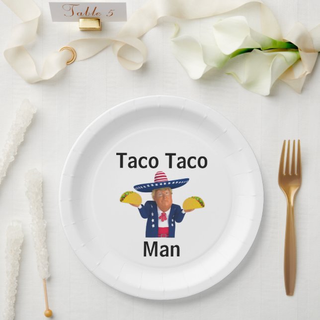 Plato De Papel Placa de papel Taco para hombre (Boda)