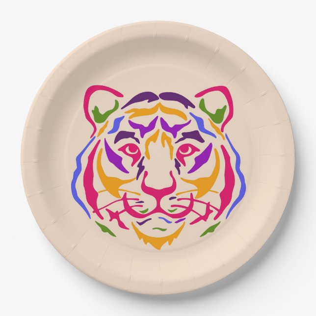 Plato De Papel Placa de papel tigre (Anverso)