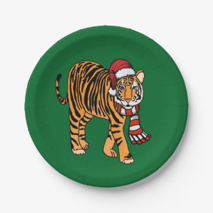 Plato De Papel Placa de papel tigre para navidades