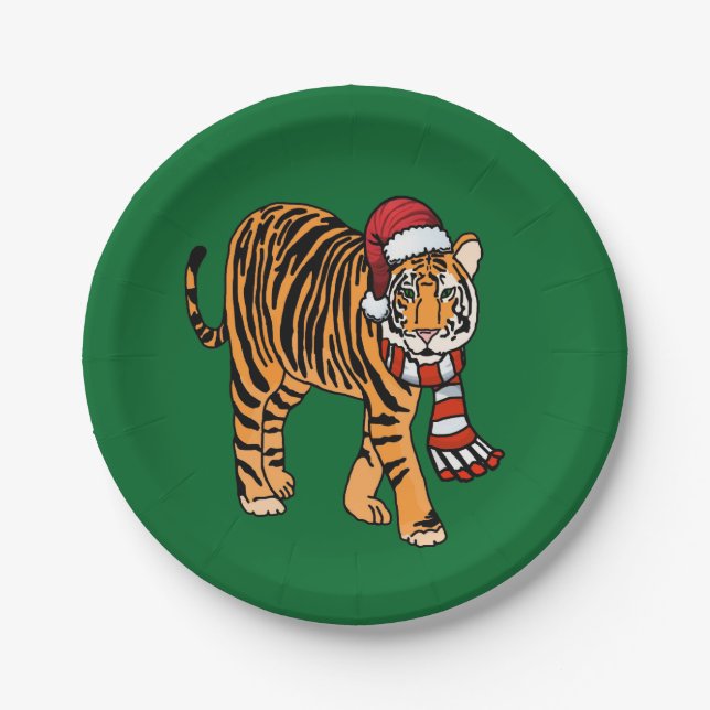 Plato De Papel Placa de papel tigre para navidades (Anverso)