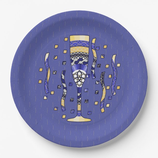 Plato De Papel Placa de papel tostado de Año Nuevo (Anverso)
