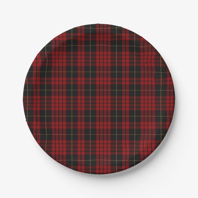 Plato De Papel Placa de papel trenzado MacQueen Clan Tartán (Anverso)