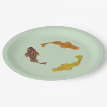 Placa de papel - Tres Koi Natación