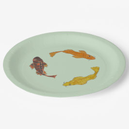 Plato De Papel Placa de papel - Tres Koi Natación