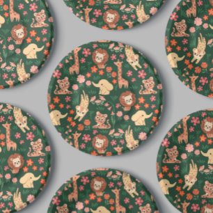 Plato De Papel Placa de papel tropical para animales salvajes en 