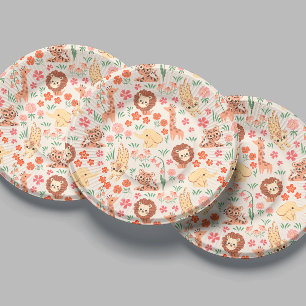 Plato De Papel Placa de papel tropical para animales salvajes en