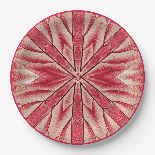 Plato De Papel Placa de papel, un elegante diseño rojo clásico (Anverso)