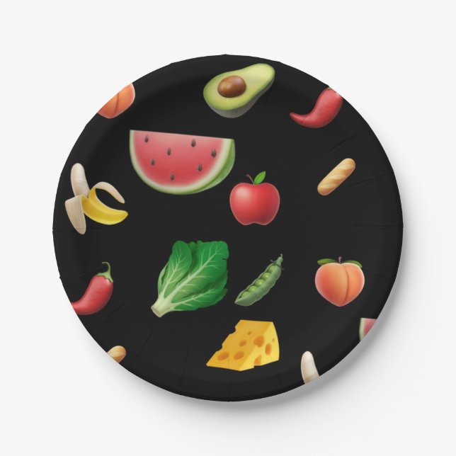 Plato De Papel Placa de papel vegetal de frutas (Anverso)
