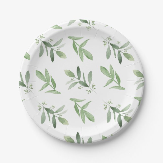 Plato De Papel Placa de papel - verde (Anverso)