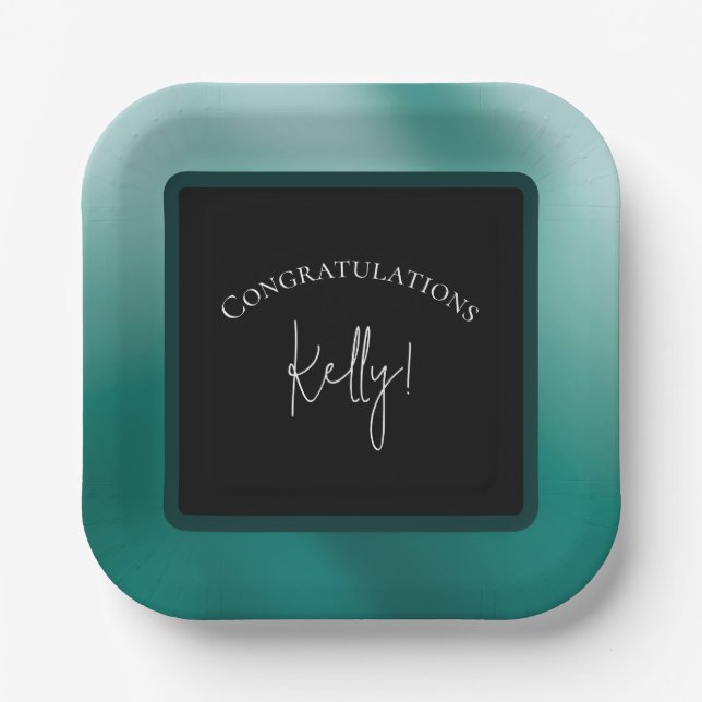 Plato De Papel Placa de papel verde oxidado (Anverso)