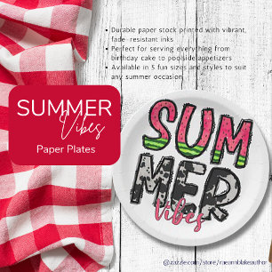Plato De Papel Placa de papel Vibes de verano