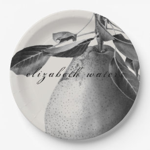 PLATO DE PAPEL PLACA DE PAPEL: "VINTAGE PEAR" : PERSONALIZABLE