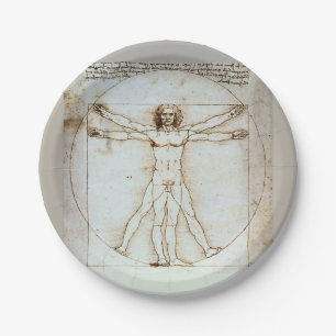 Plato De Papel Placa de papel vitruviano de Leonardo da Vinci