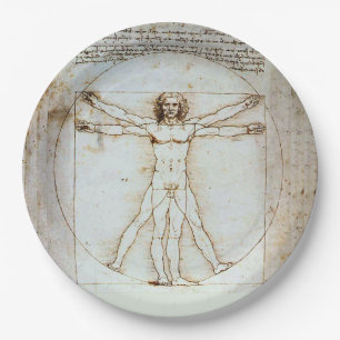 Plato De Papel Placa de papel vitruviano de Leonardo da Vinci