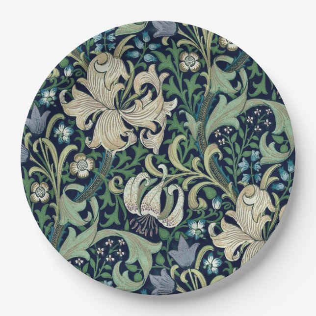 PLATO DE PAPEL PLACA DE PAPEL : WILLIAM MORRIS : HONEYSUCKLE (Anverso)