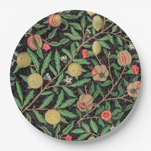 PLATO DE PAPEL PLACA DE PAPEL : WILLIAM MORRIS : POMEGRANADOS (Anverso)