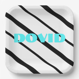 Plato De Papel Placa de patín de neón negro