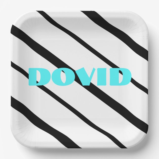 Plato De Papel Placa de patín de neón negro (Anverso)