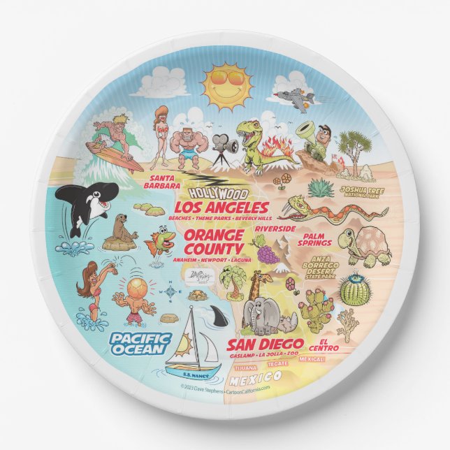 Plato De Papel Placa de playa SoCal (Anverso)
