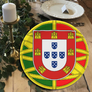 Plato De Papel Placa de Portugal, Emblem, de tamaño excesivo, ban