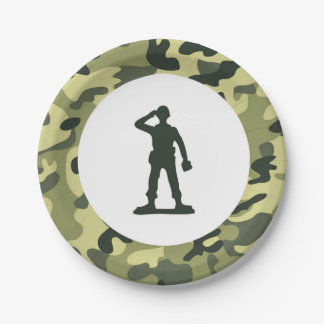 Plato De Papel Placa de postre del papel del ejército del soldado