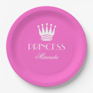 Plato De Papel Placa de princesa personalizada con nombre