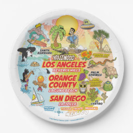 Plato De Papel Placa de puesta de sol de SoCal