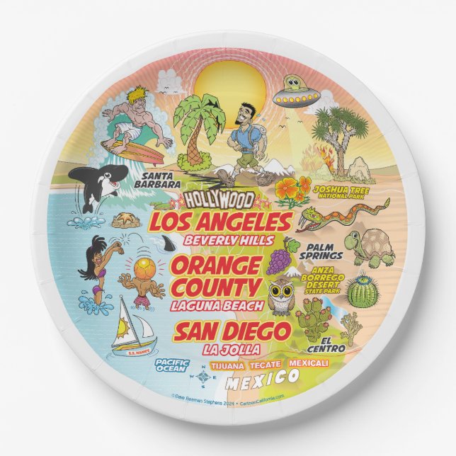 Plato De Papel Placa de puesta de sol de SoCal (Anverso)