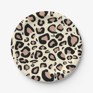 Plato De Papel Placa de puntos del leopardo