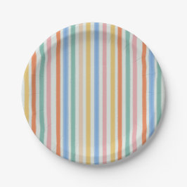 Plato De Papel placa de rayas fiestas