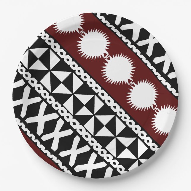 Plato De Papel Placa de rayas Masi (Anverso)