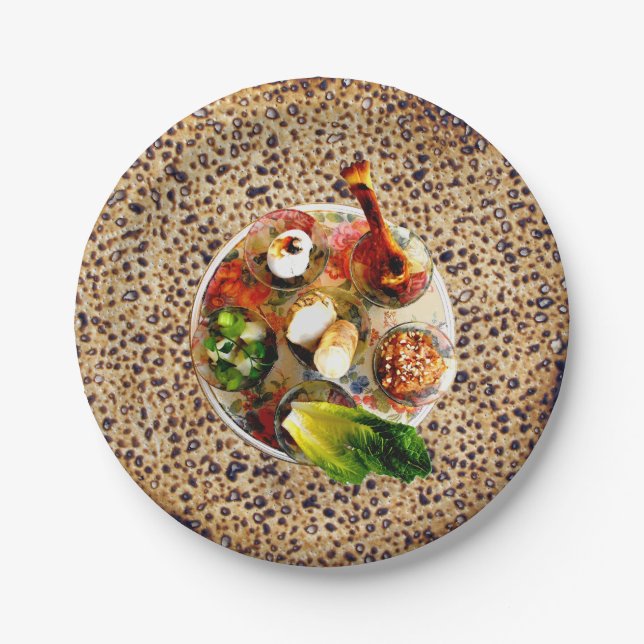 Plato De Papel Placa de Seder - Matzah de Shmurah (Anverso)