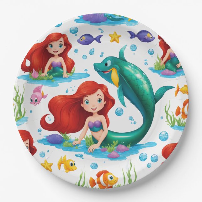 Plato De Papel Placa de sirena (Anverso)