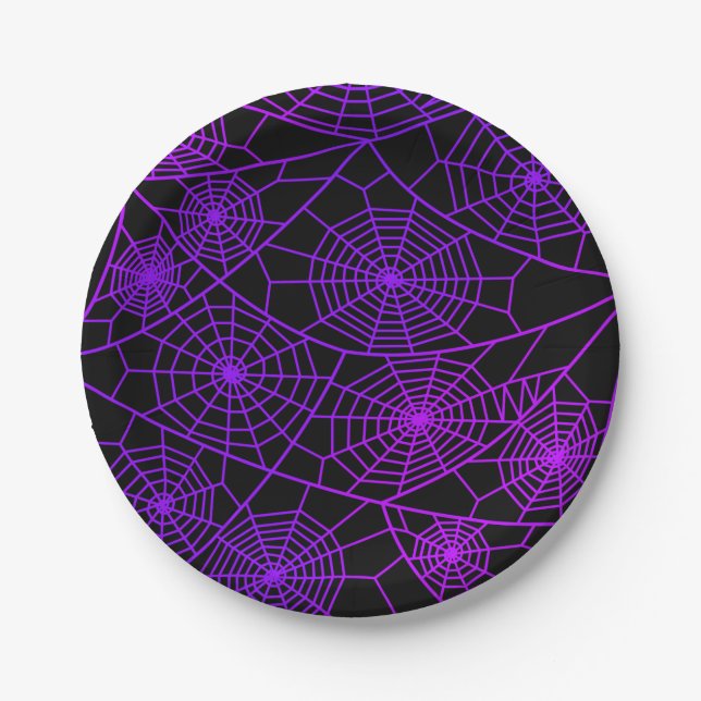 Plato De Papel Placa de Spider Webs (Anverso)