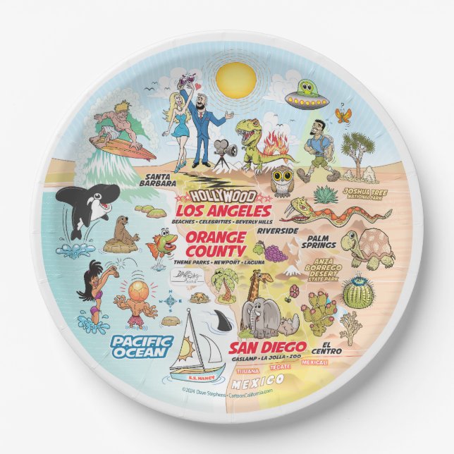 Plato De Papel Placa de Sueños SoCal (Anverso)