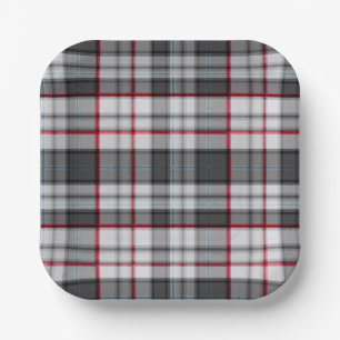 Plato De Papel Placa de tartán de textura gris