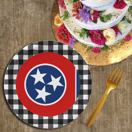 Plato De Papel Placa de Tennessee, Estados Unidos con manto de bú