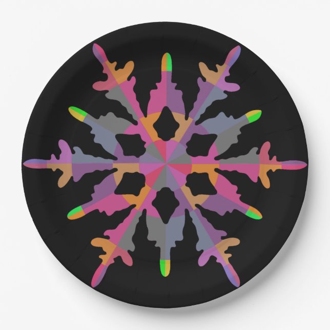 Plato De Papel Placa de vacaciones Harlequin Flake (Anverso)