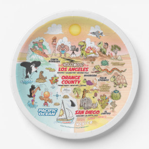 Plato De Papel Placa de verano de California