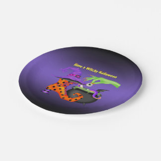 Plato De Papel Placa del fiesta del papel de Witchy Halloween