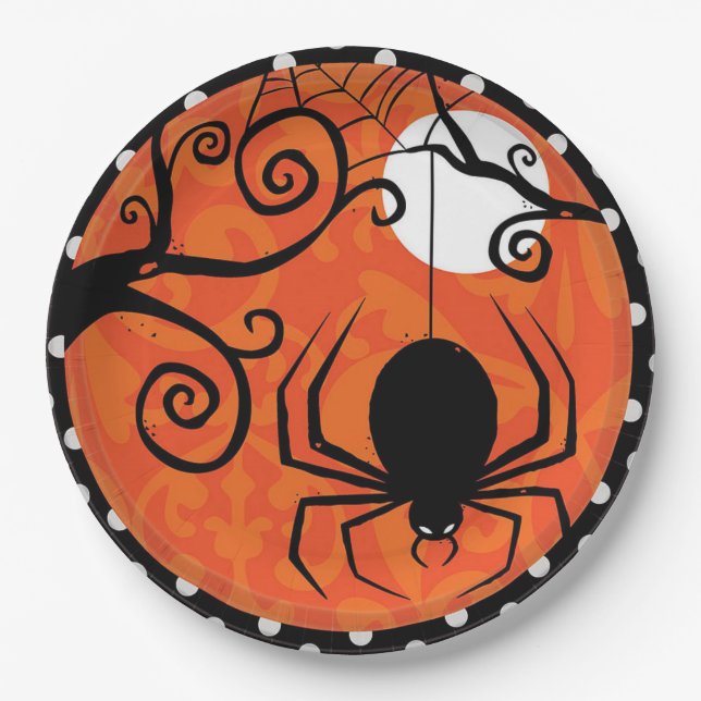 Plato De Papel Placa del modelo de Halloween (Anverso)