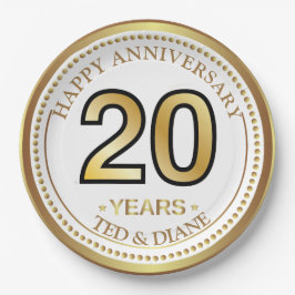 Plato De Papel Placa elegante de papel dorado con texto editable