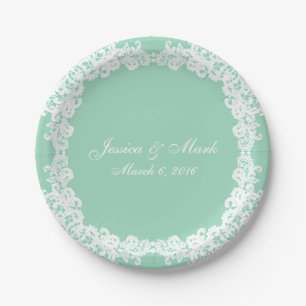 Plato De Papel Placa elegante del personalizado del cordón de la