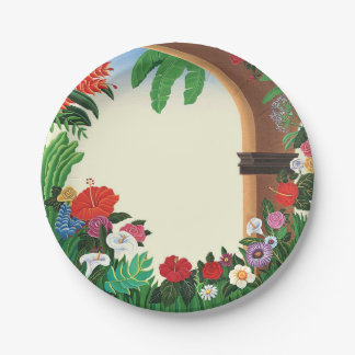 Plato De Papel Placa En el Jardin