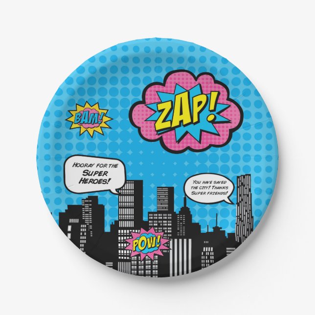 Plato De Papel Placa estupenda del chica (Anverso)