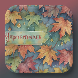 Plato De Papel Placa feliz de papel de septiembre