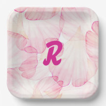 Placa fiesta chica de flores rosadas