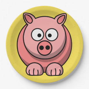 Plato De Papel Placa Fiesta de cerdo Personalizar