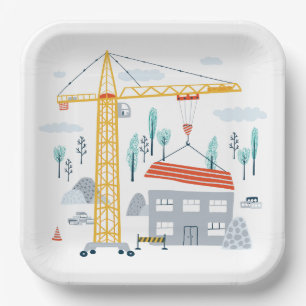 Plato De Papel Placa Fiesta de construcción