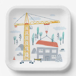 Plato De Papel Placa Fiesta de construcción